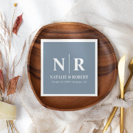 Eleganten Bröllop Monogram Bride and Groom Initial Pappersservett