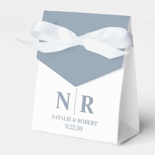 Eleganten Bröllop Monogram Bride and Groom Initial Presentaskar (Framsidan Sidan)