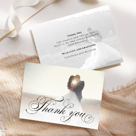 Eleganten Bröllop Photo Calligraphy Script Tack Kort