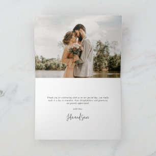 Eleganten Bröllop Photo+Message i marinen mörk Tack Kort