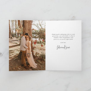 Eleganten Bröllop Photo+Message i marinen mörk Tack Kort