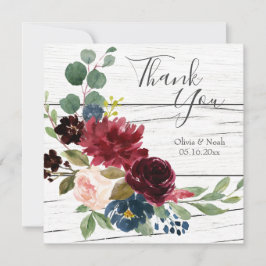 Eleganten Burgundy Blommigt Rustic Watercolor Tack