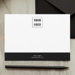 Eleganten Business Logotyp minimerar svartvit Anteckningskort<br><div class="desc">Lägg till logotypen.</div>