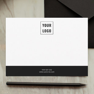 Eleganten Business Logotyp minimerar svartvit Anteckningskort