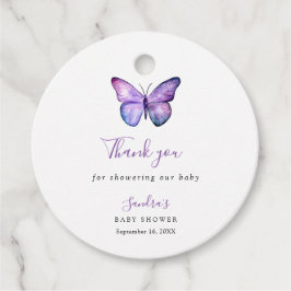 Eleganten Butterfly Baby Shower Tack för skript Gåvor Etiketter