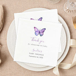 Eleganten Butterfly Baby Shower Tack för skript Pappersservett