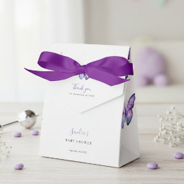 Eleganten Butterfly Baby Shower Tack för skript Presentaskar