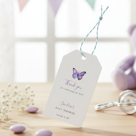 Eleganten Butterfly Baby Shower Tack för skript Presentetikett