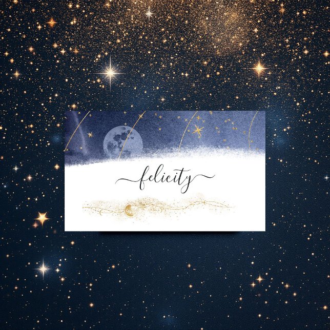 Eleganten Celestial Starry Night Visitkort (Skapare uppladdad)