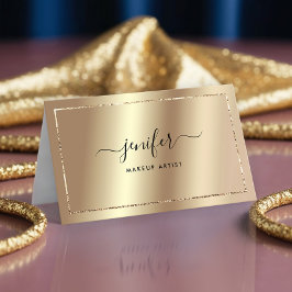 Eleganten Champagne Luxury Gold Foil Monogram Visitkort