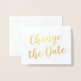 Eleganten chic Ändra datum Bröllop Guld Folierat Kort