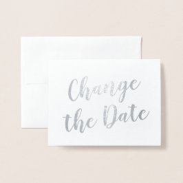 Eleganten chic Ändra datum Bröllop Silver Folierat Kort