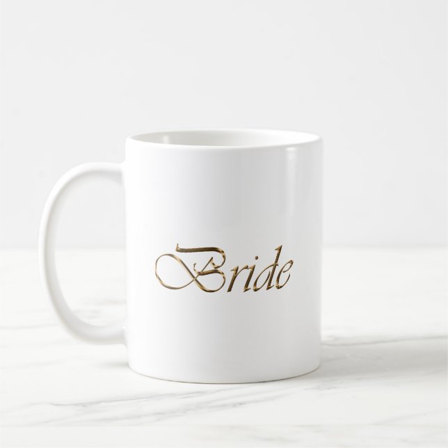 Eleganten chic, guld, vit  kaffemugg (Vänster)