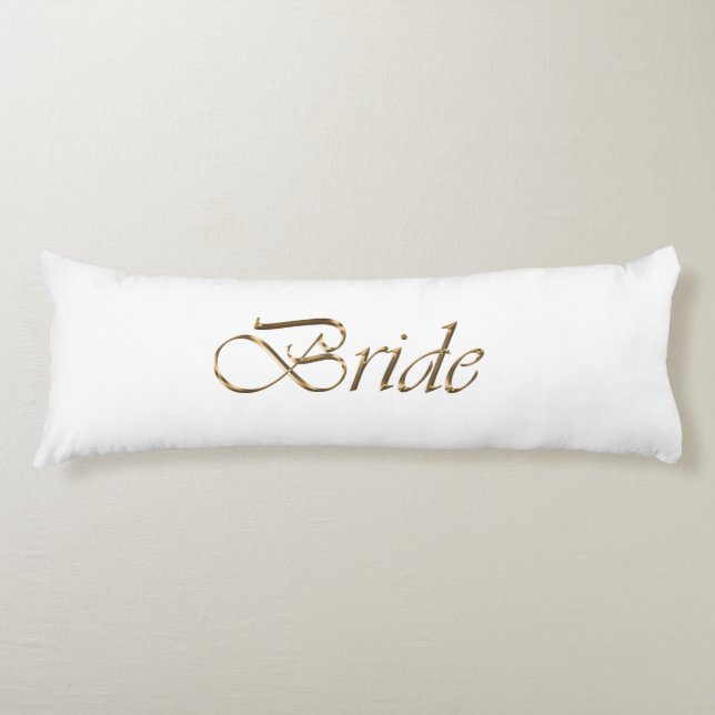 Eleganten chic, guld, vit  kroppskudde (Framsidan)