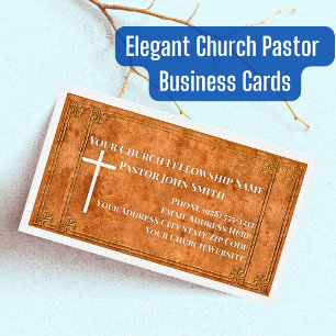 Eleganten Christian för kyrkpastor Stamped Leather Magnetiska Visitkort