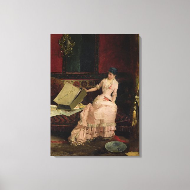 Eleganten Connoisseur, 1883 (olja på arbetsyta) Canvastryck (Framsida)