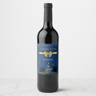 Eleganten Coquito Blue Label Vinflaska Etikett