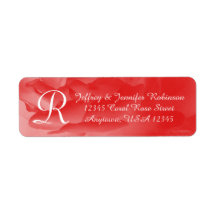 Eleganten Coral Rosa ros Namn och Adress Monogram