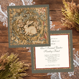 Eleganten Cottagecore Bunny Rabbit Påsk Lunch Inbjudningar