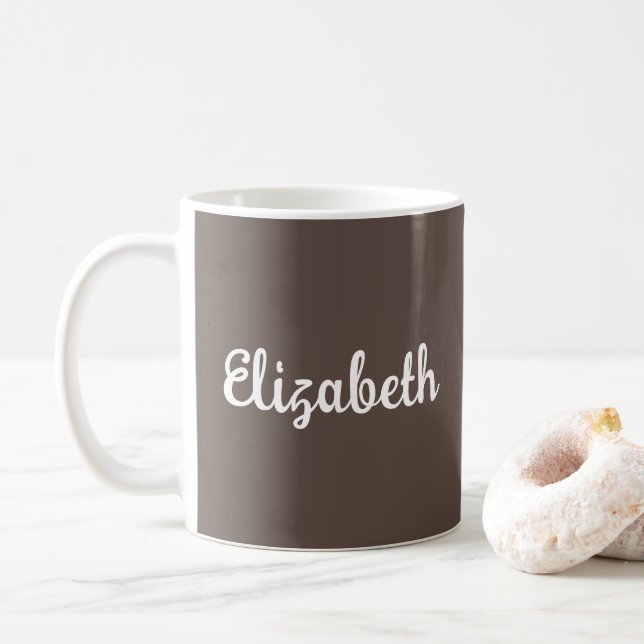 Eleganten Customer Script Namn Brown Template Kaffemugg (Med munk)