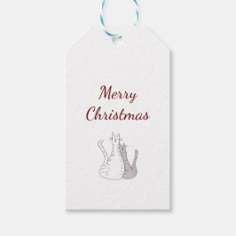 Eleganten Cute Cats-julskript i Kattunge Presentetikett