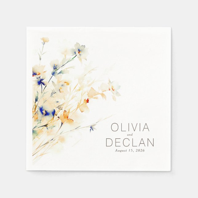 Eleganten Earthy Flowers Fall Event Pappersservett (Framsidan)