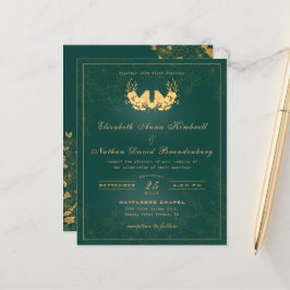 Eleganten Emerald Grönt Guld Bröllop