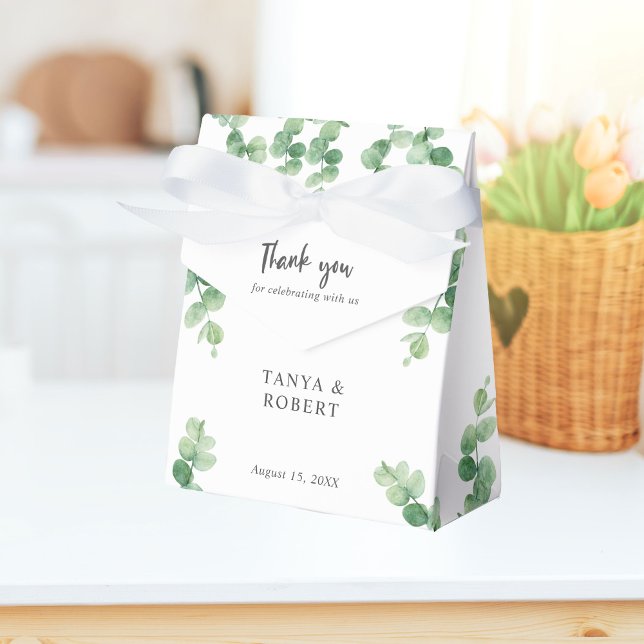 Eleganten Eucalyptus Bröllop Tack för din enkla Ch Presentaskar (Skapare uppladdad)