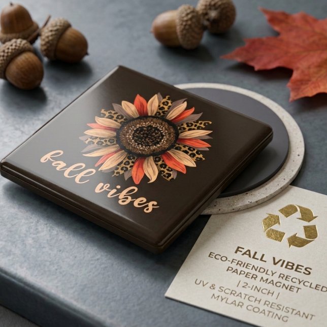 Eleganten Fall Vibes Boho Solros Autumn Magnet (Skapare uppladdad)