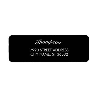 Eleganten Family Namn Snyggt Black Returadress Etikett
