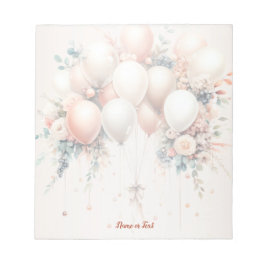 Eleganten Färgbelagd vit persikofärgad Blommigt Ba Anteckningsblock