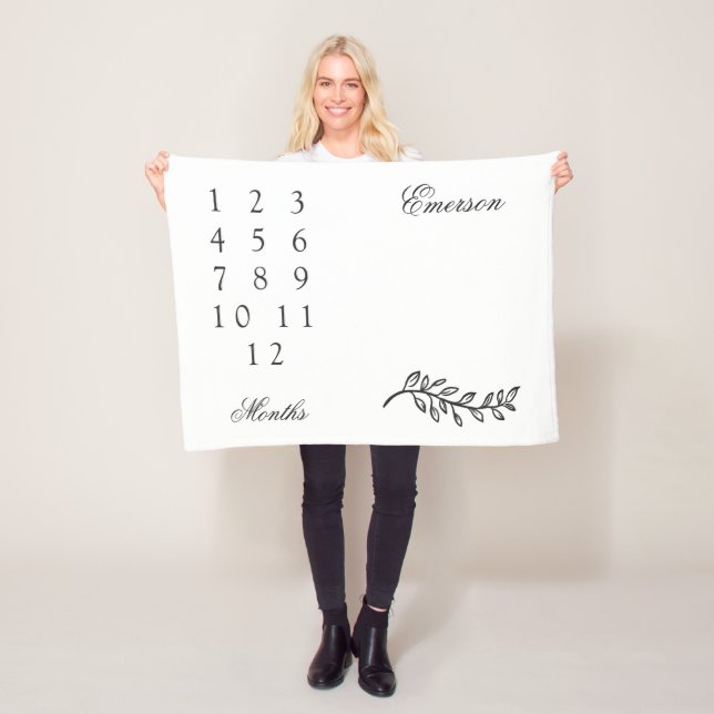 Eleganten fattar babymånadstidningmilstolpen fleecefilt (På plats)