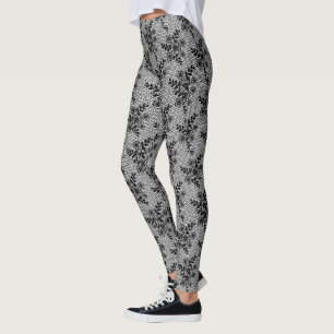 Eleganten Faux Black Snöre Fishnet Leggings