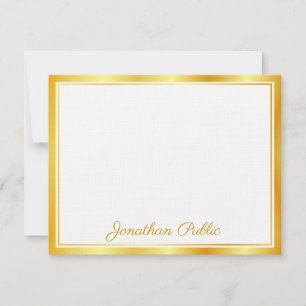 Eleganten Faux Guld Hand Script Text Template Luxu Anteckningskort