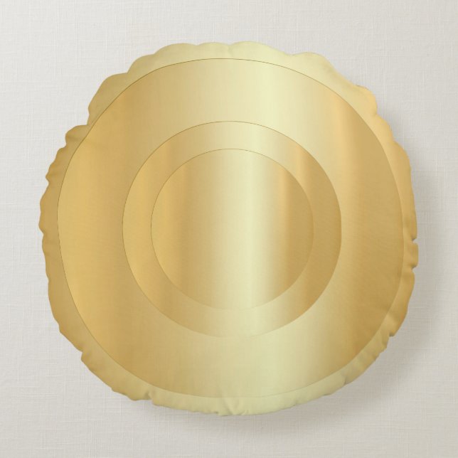 Eleganten Faux Guld i  anpassningsbar Glamous Blan Rund Kudde (Framsidan)