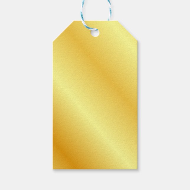 Eleganten Faux Guld Metallic Leta Blank Template Presentetikett (Framsidan)