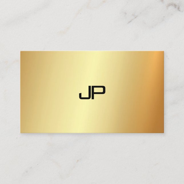 Eleganten Faux Guld Modern Professionell Monogram Visitkort (Framsida)