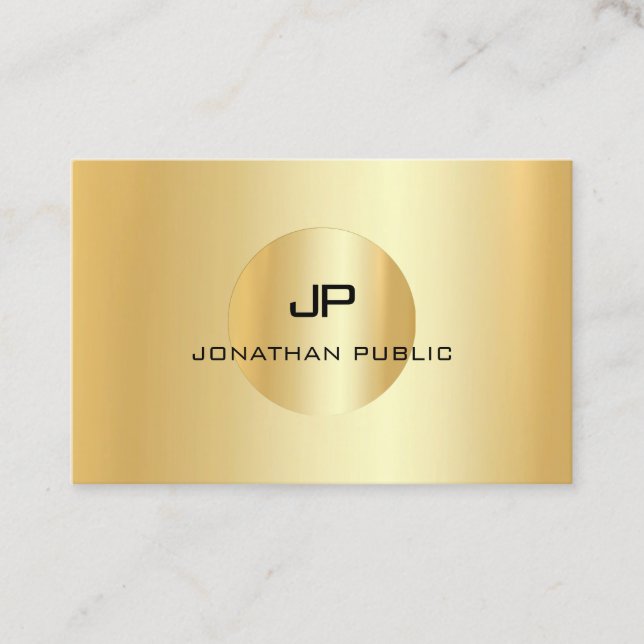 Eleganten Faux Guld Modern Professionell Monogram Visitkort (Framsida)