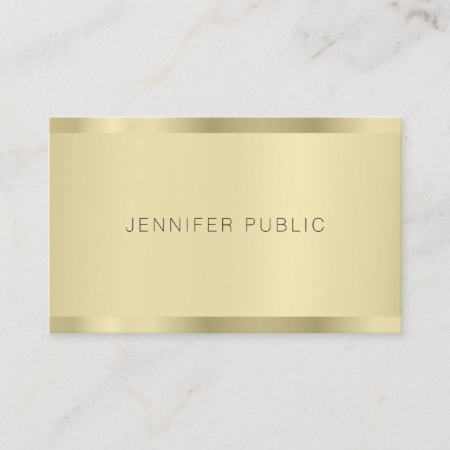 Eleganten Faux Guld Modern Simple Design Template Visitkort (Framsida)