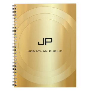 Eleganten Faux Guld Monogrammed Glamor Template Anteckningsbok
