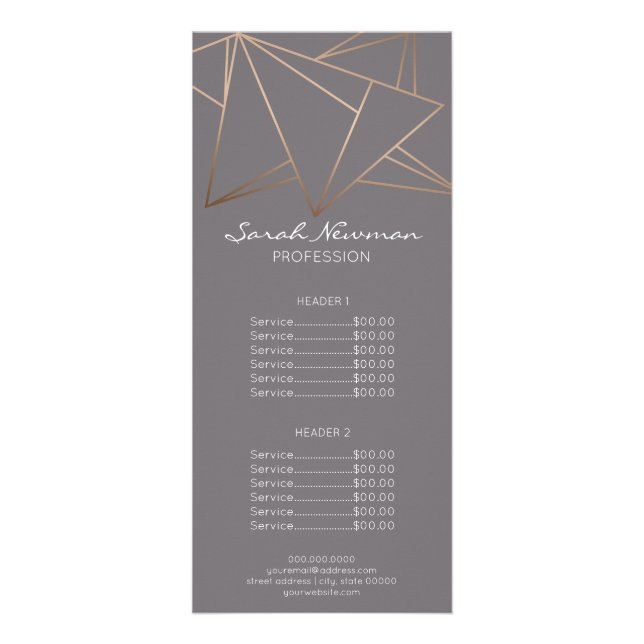 Eleganten Faux ro guld i den moderna minimalistisk Reklamkort (Framsidan)