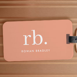 Eleganten Femininminimalistisk monogram koral Pers Bagagebricka