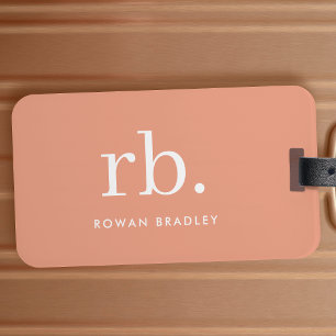 Eleganten Femininminimalistisk monogram koral Pers Bagagebricka
