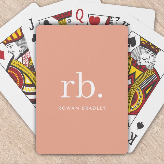 Eleganten Femininminimalistisk monogram koral Pers Casinokort (Skapare uppladdad)