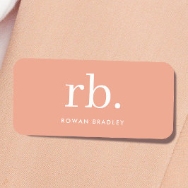 Eleganten Femininminimalistisk monogram koral Pers Namnbricka