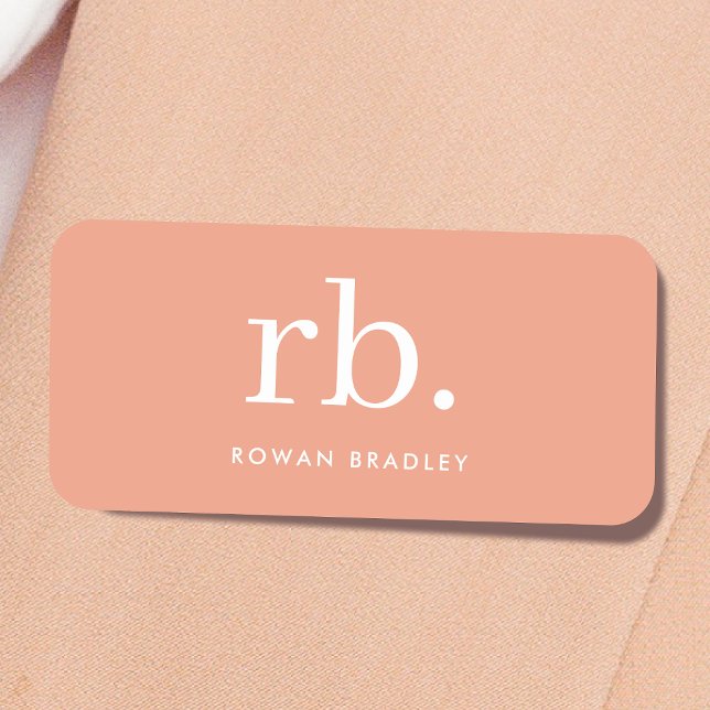 Eleganten Femininminimalistisk monogram koral Pers Namnbricka (Skapare uppladdad)