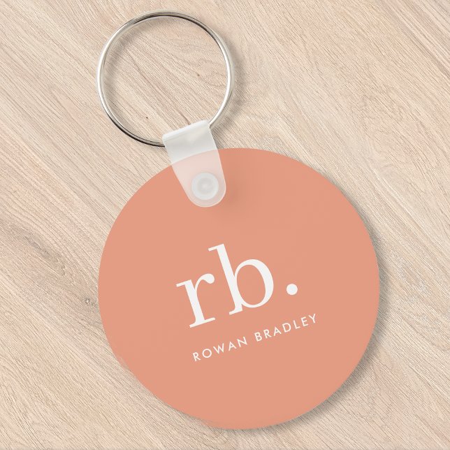 Eleganten Femininminimalistisk monogram koral Pers Nyckelring (Skapare uppladdad)