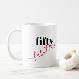 Eleganten Femtio och Fabulous Black and Red Script Kaffemugg