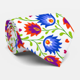 Eleganten Fet färglöst mexikanskt Stil-Blommönster Slips