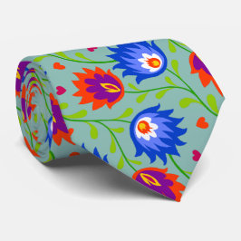 Eleganten Fet färglöst mexikanskt Stil-Blommönster Slips